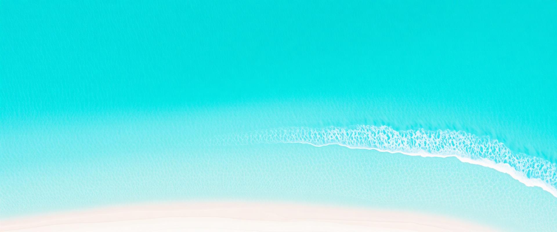 Aerial view of turquoise Bahamian ocean