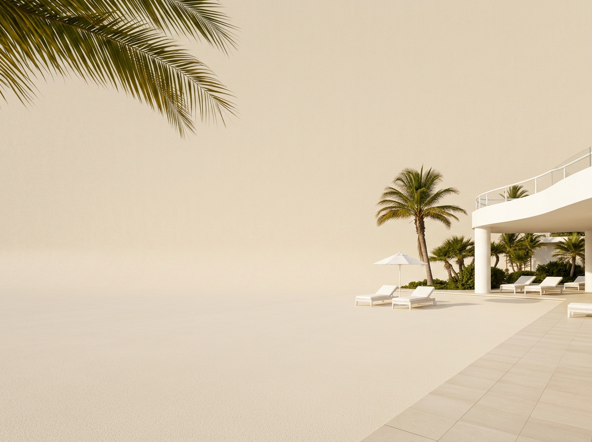 Pool resort with umbrella and chairs